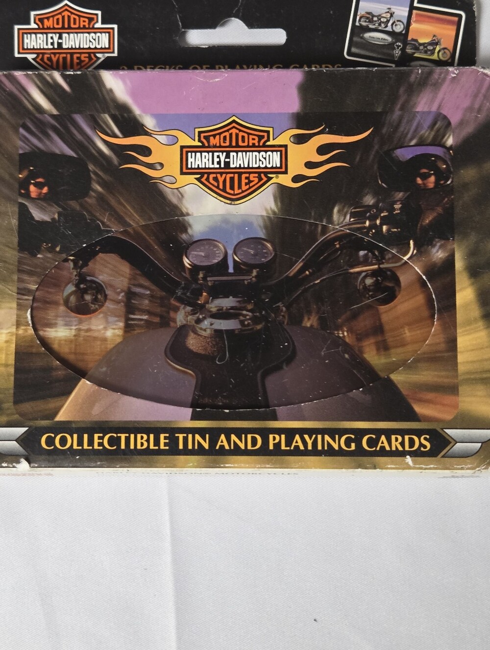Harley-Davidson Collectible Tin & Playing Cards — Black and Orange
